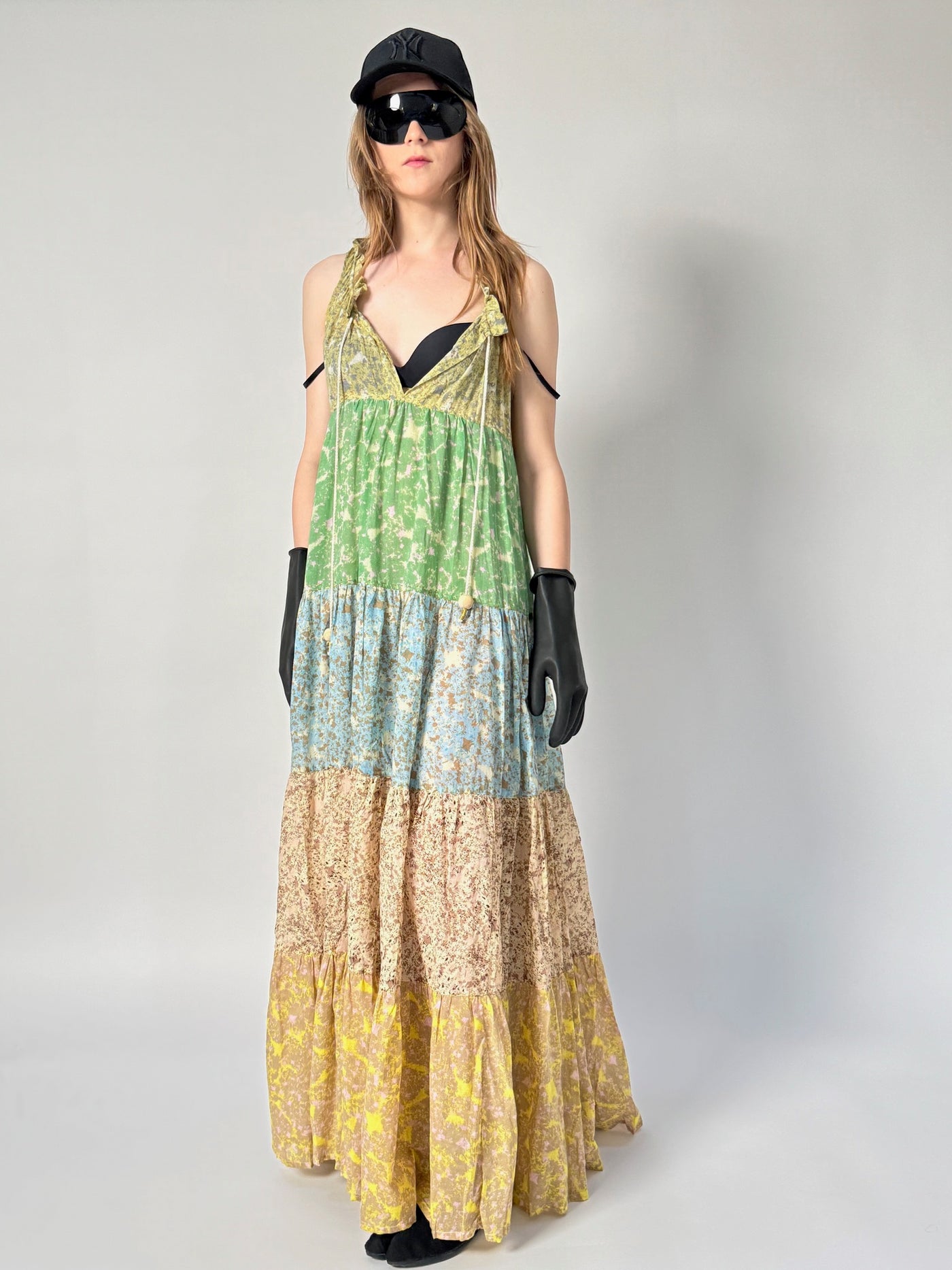 Maxi robe hippie sans manches