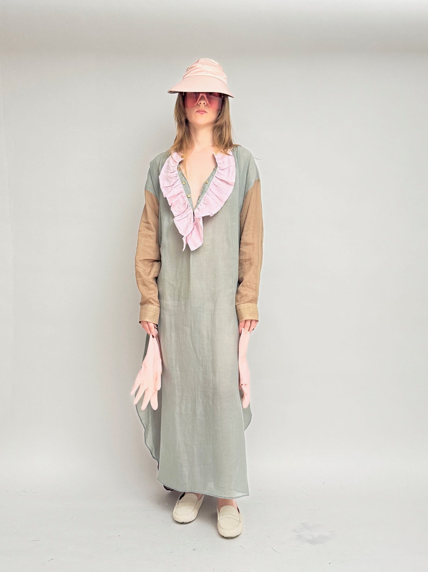 Robe longue à volants
