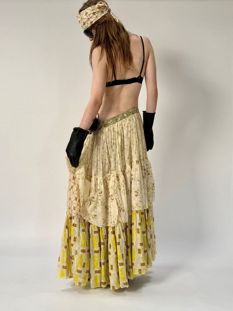 Double Maxi Skirt – Bubble & Viola Print in cotton voile