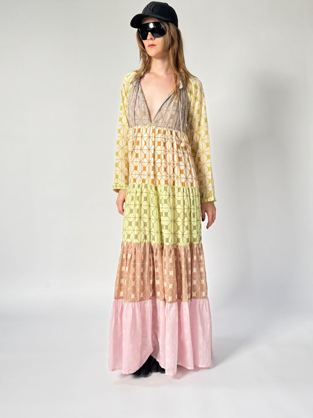 bohemian maxi dress cotton voile handmade