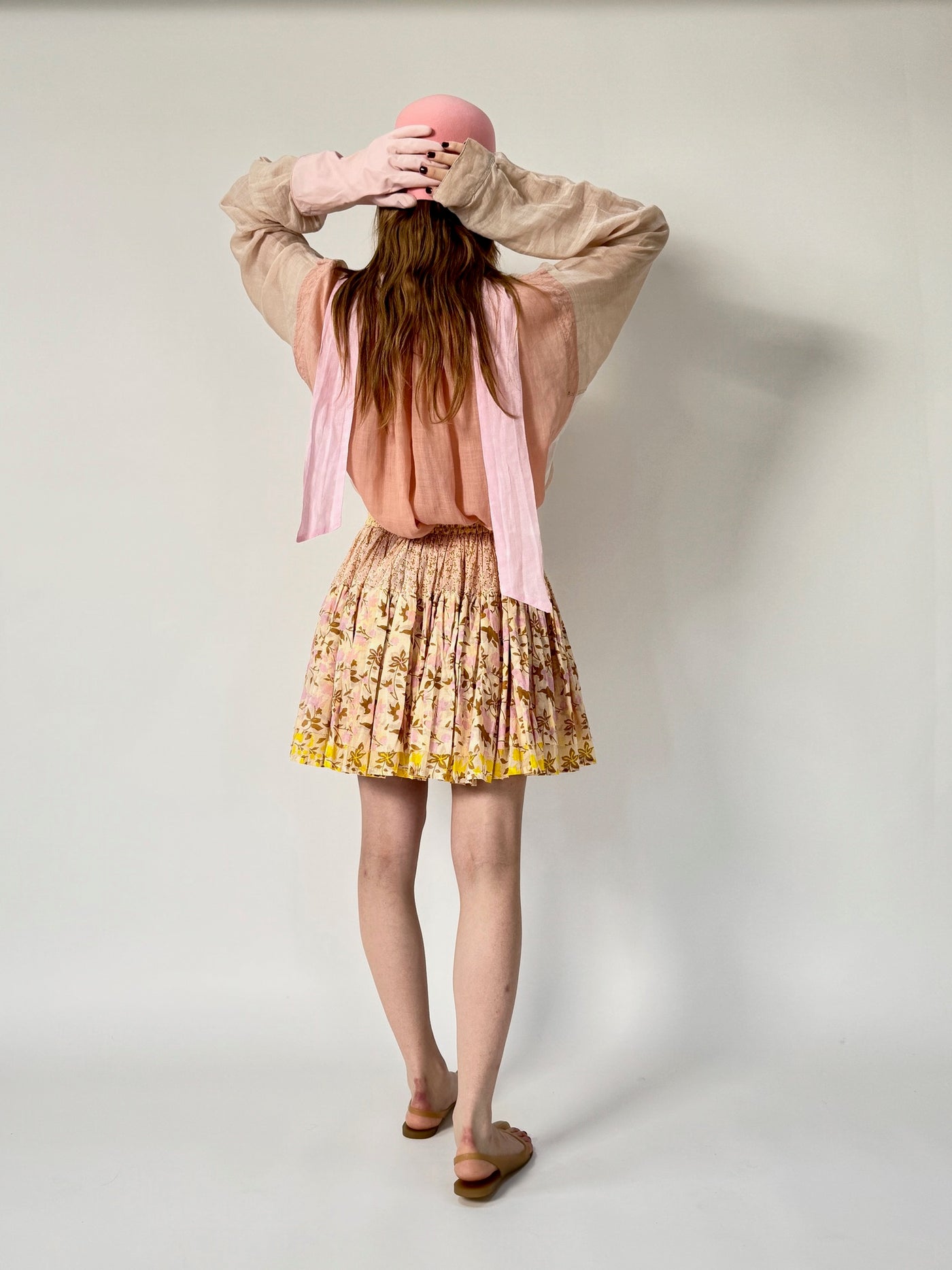 Double mini volant skirt - cotton voile
