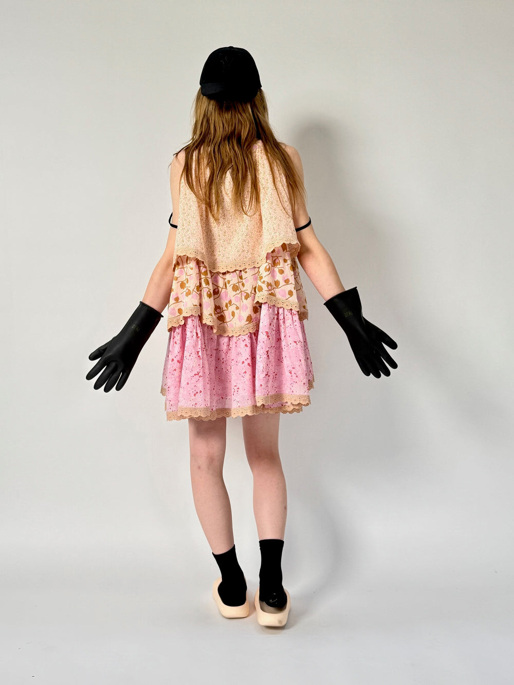 Double Decker Sleeveless Mini Dress - 100% cotton voile