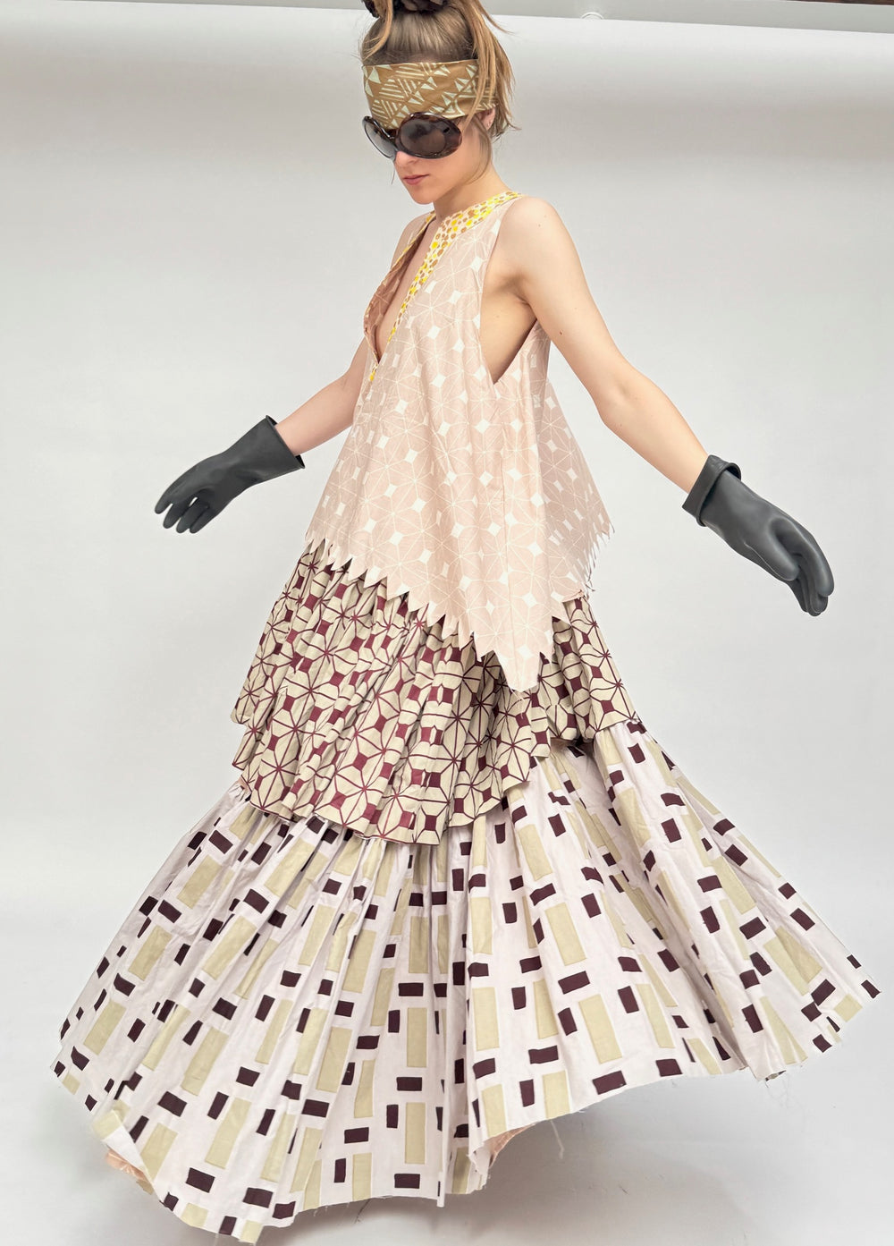 Layered cotton dress in motion – airy summer design