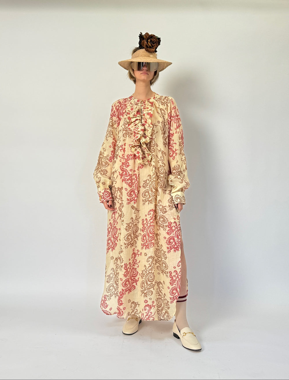 Robe longue à volants