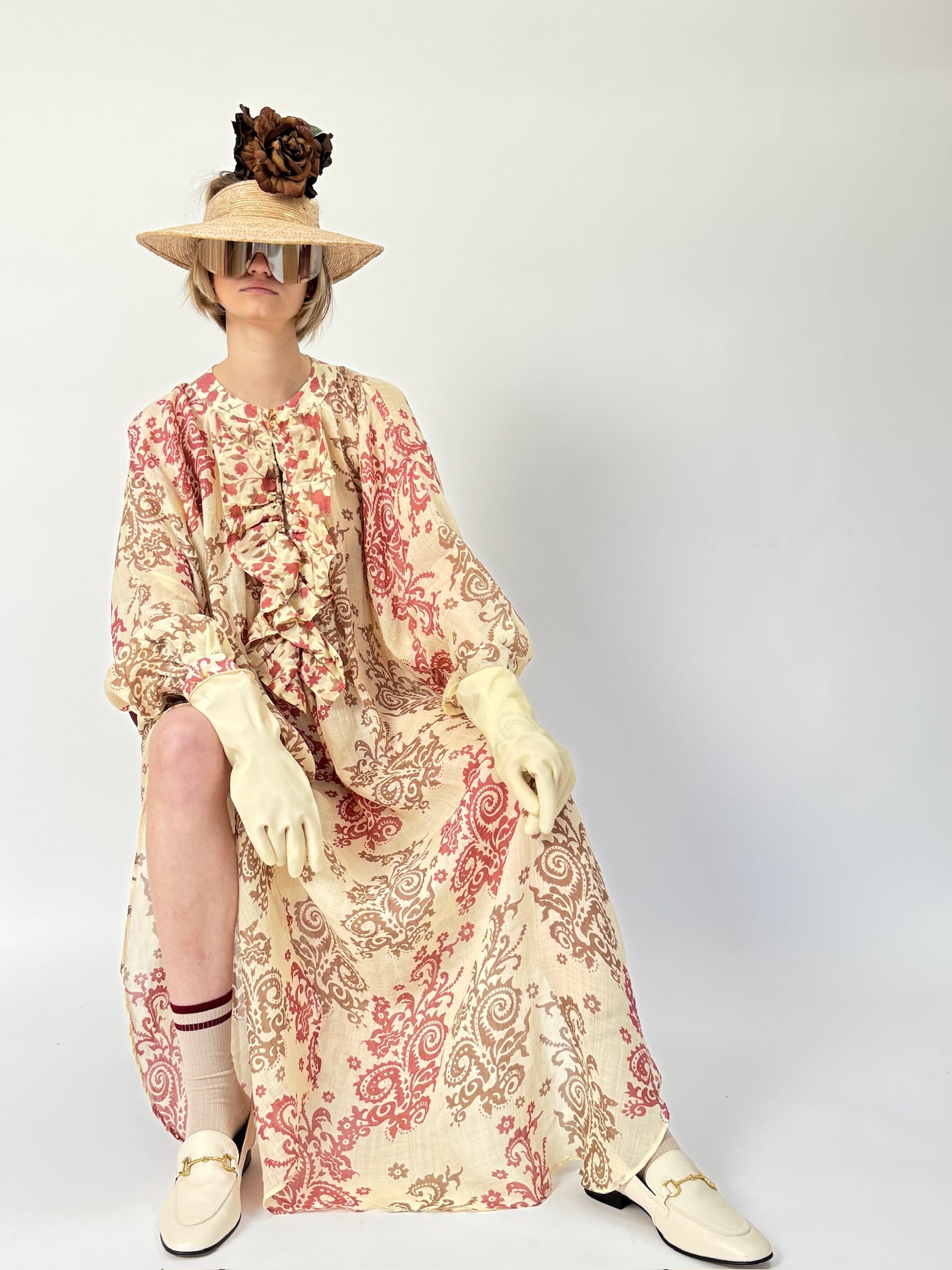 Robe longue à volants