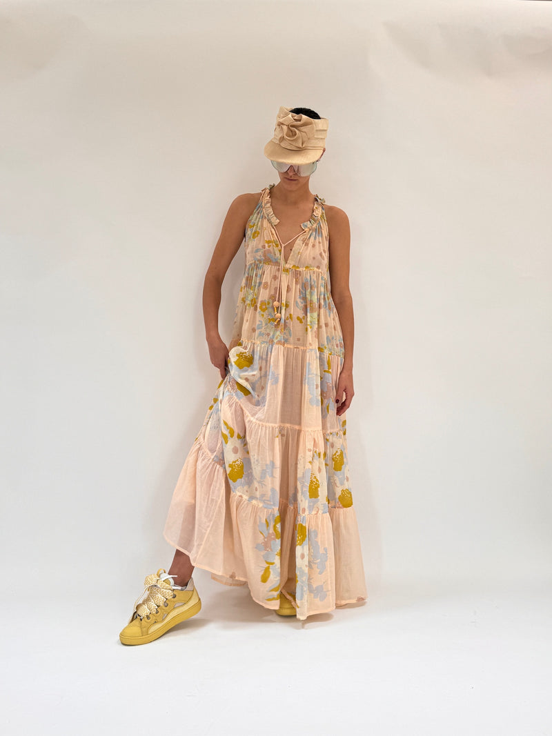 Maxi robe hippie sans manches
