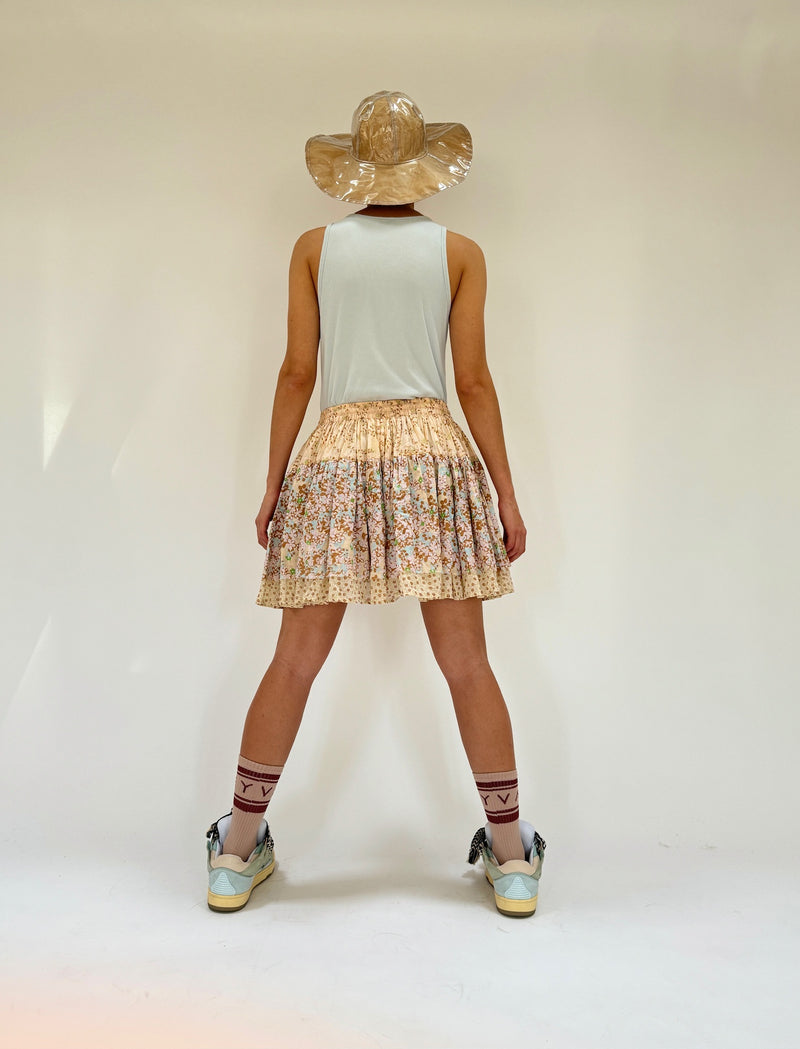 Double mini volant skirt