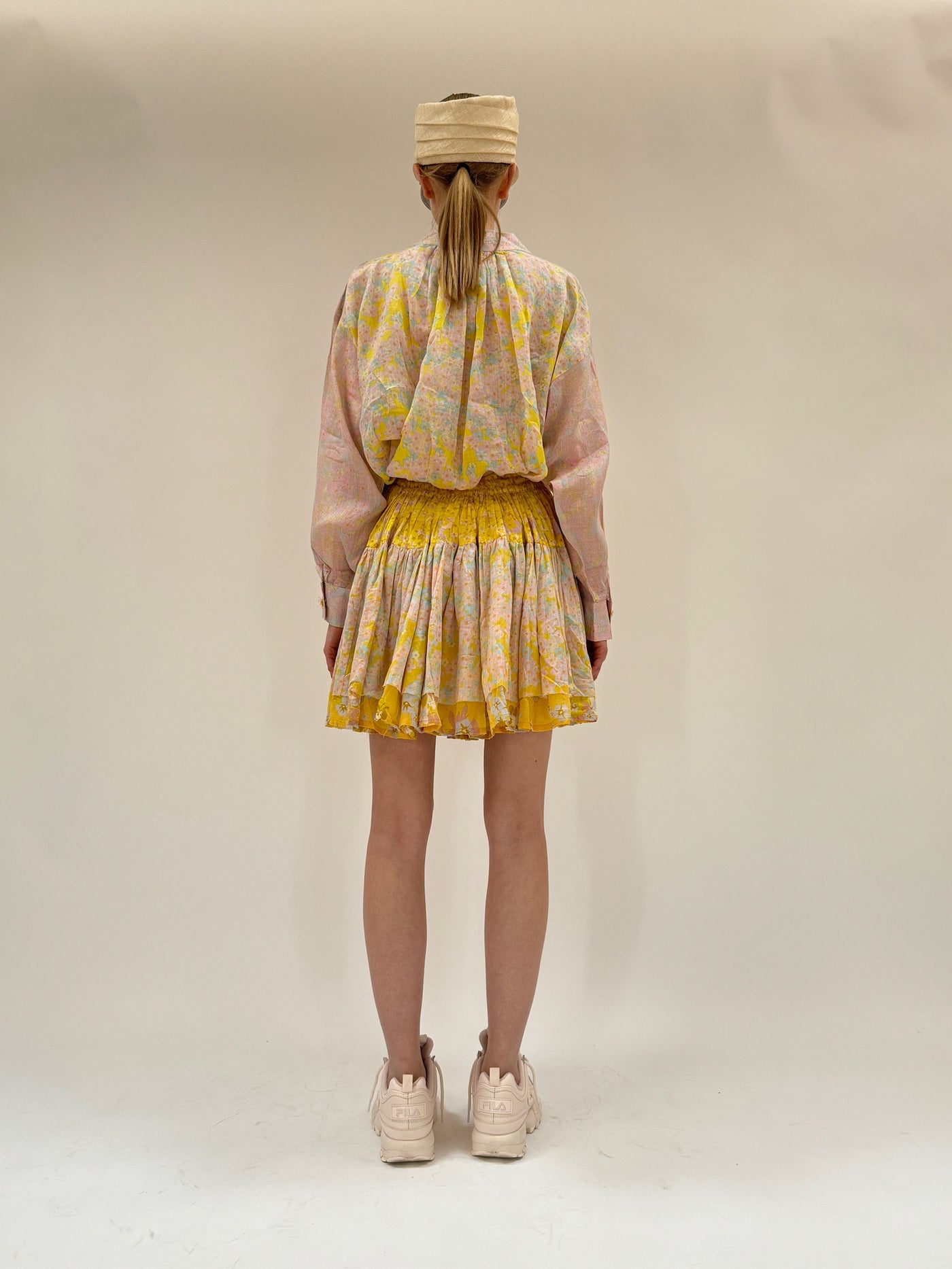 Double mini volant skirt