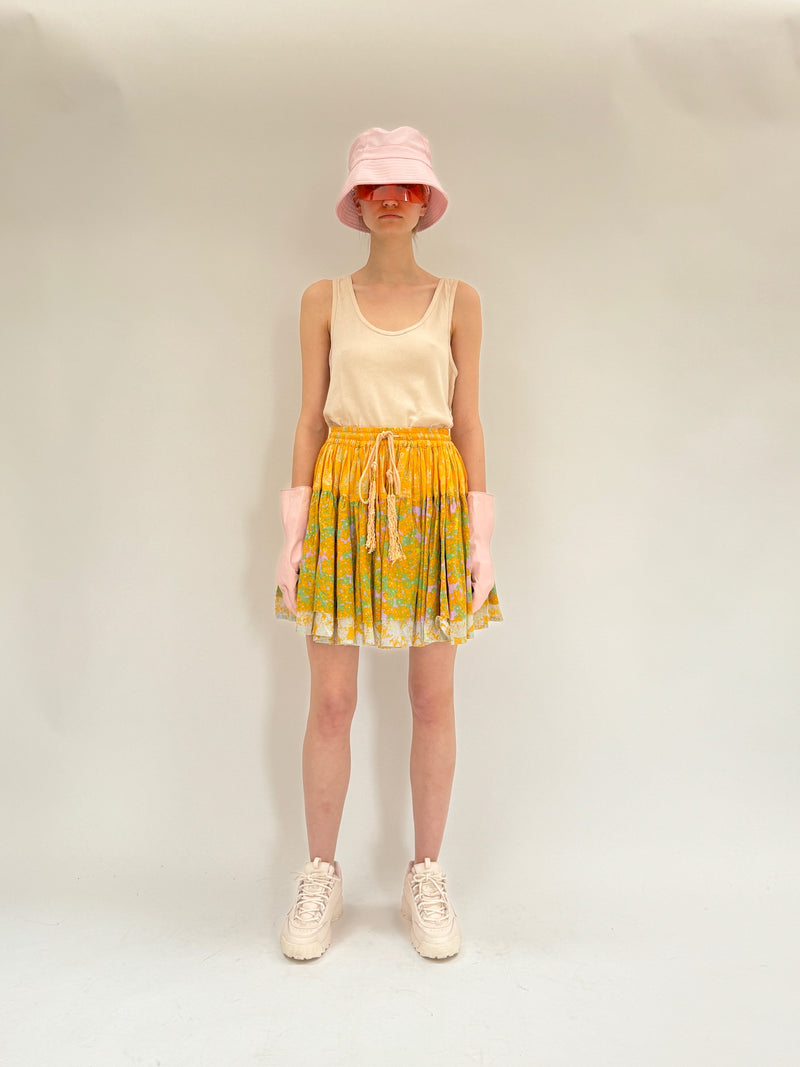 Double mini volant skirt