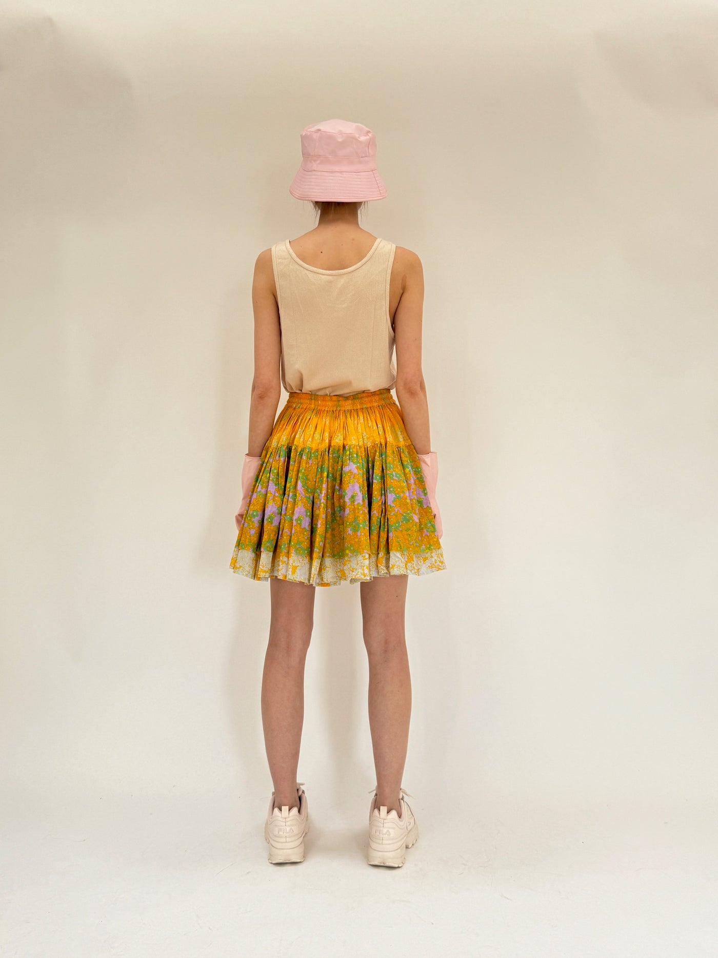 Double mini volant skirt
