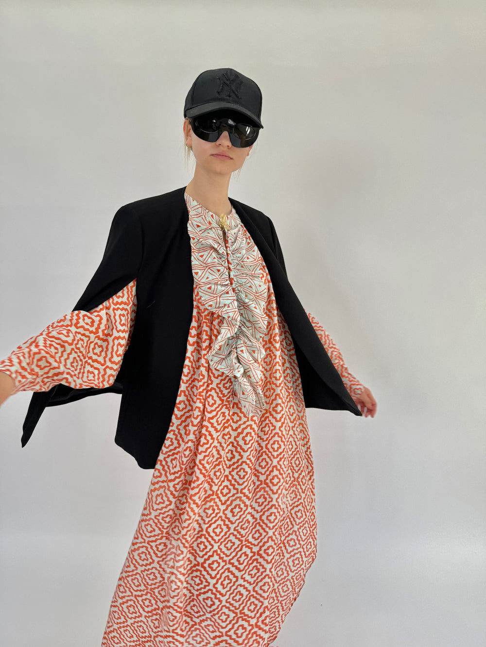 Robe longue à volants