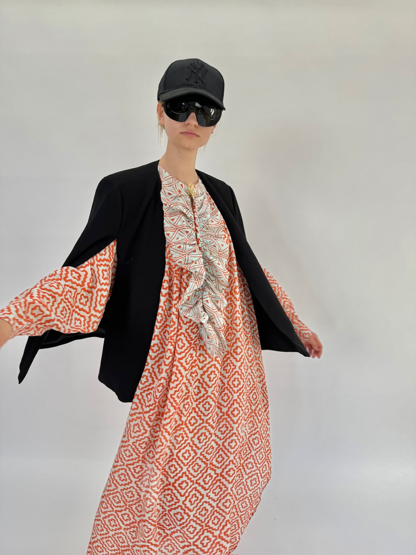 Robe longue à volants