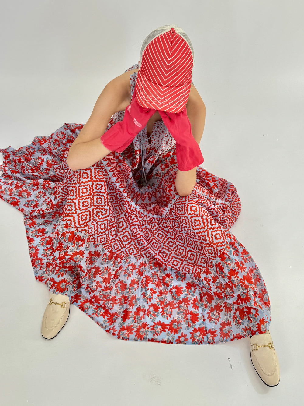 Maxi robe hippie sans manches