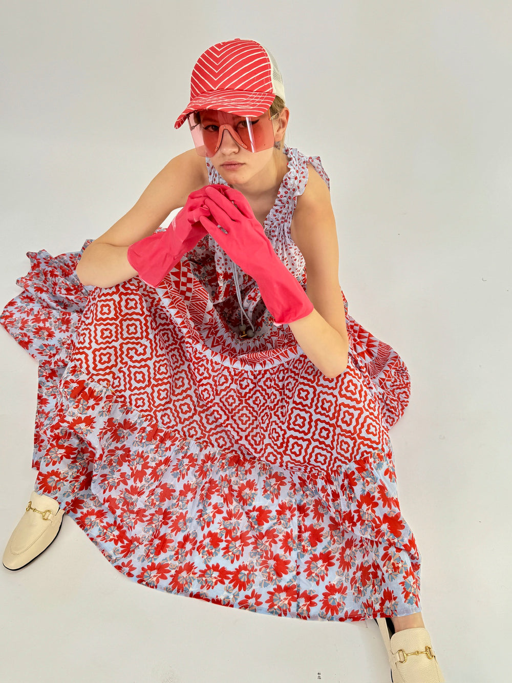 Maxi robe hippie sans manches