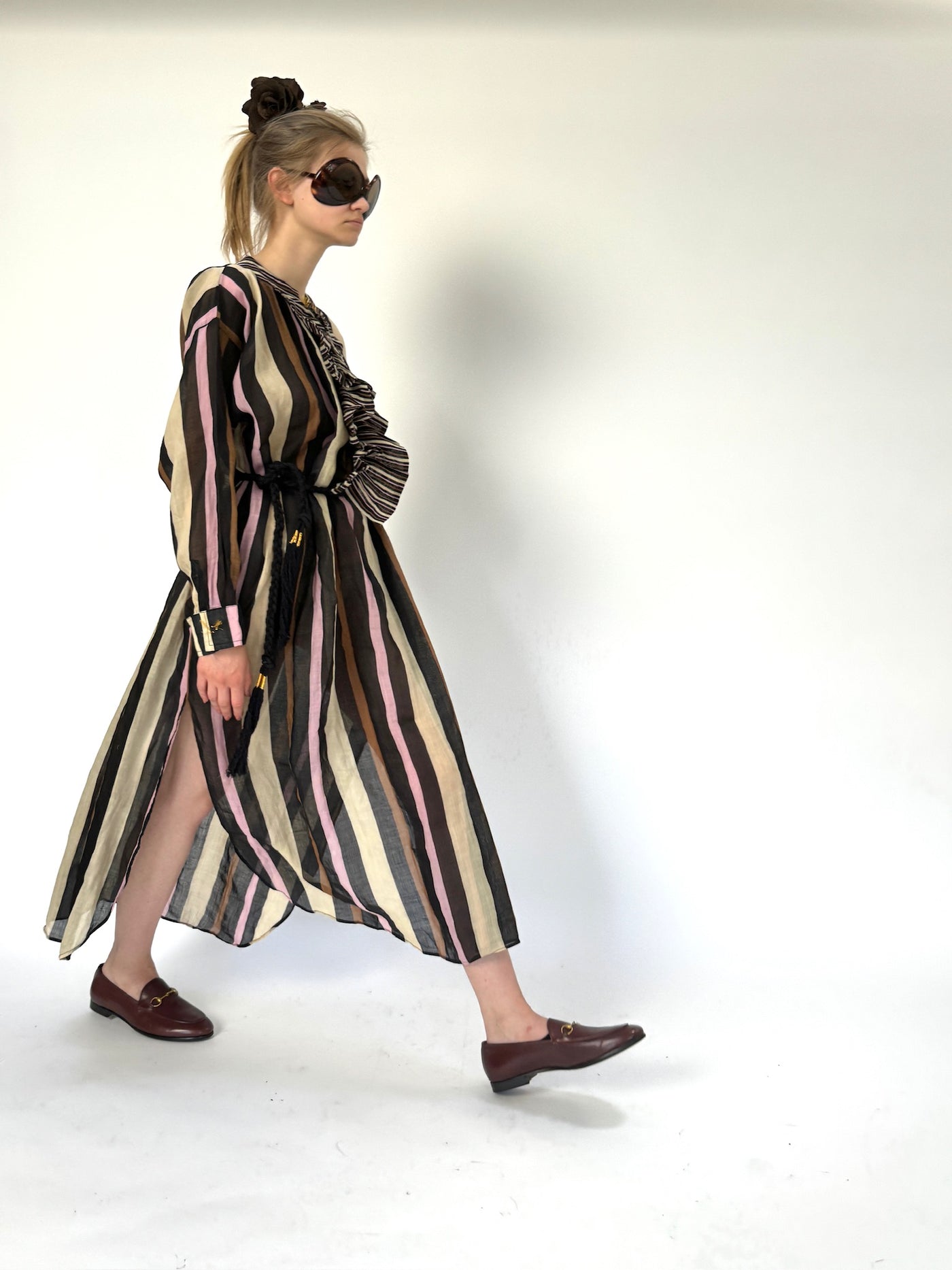 Robe longue à volants