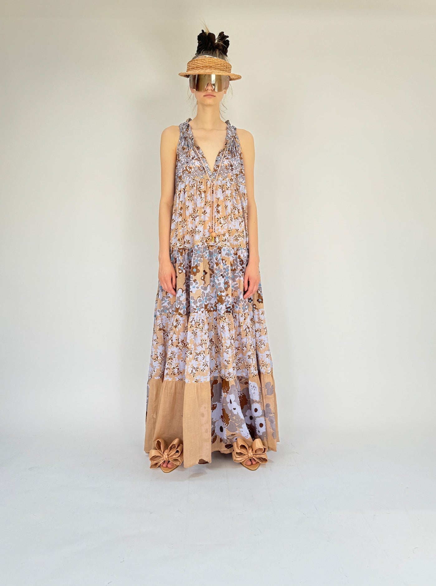 Maxi robe hippie sans manches