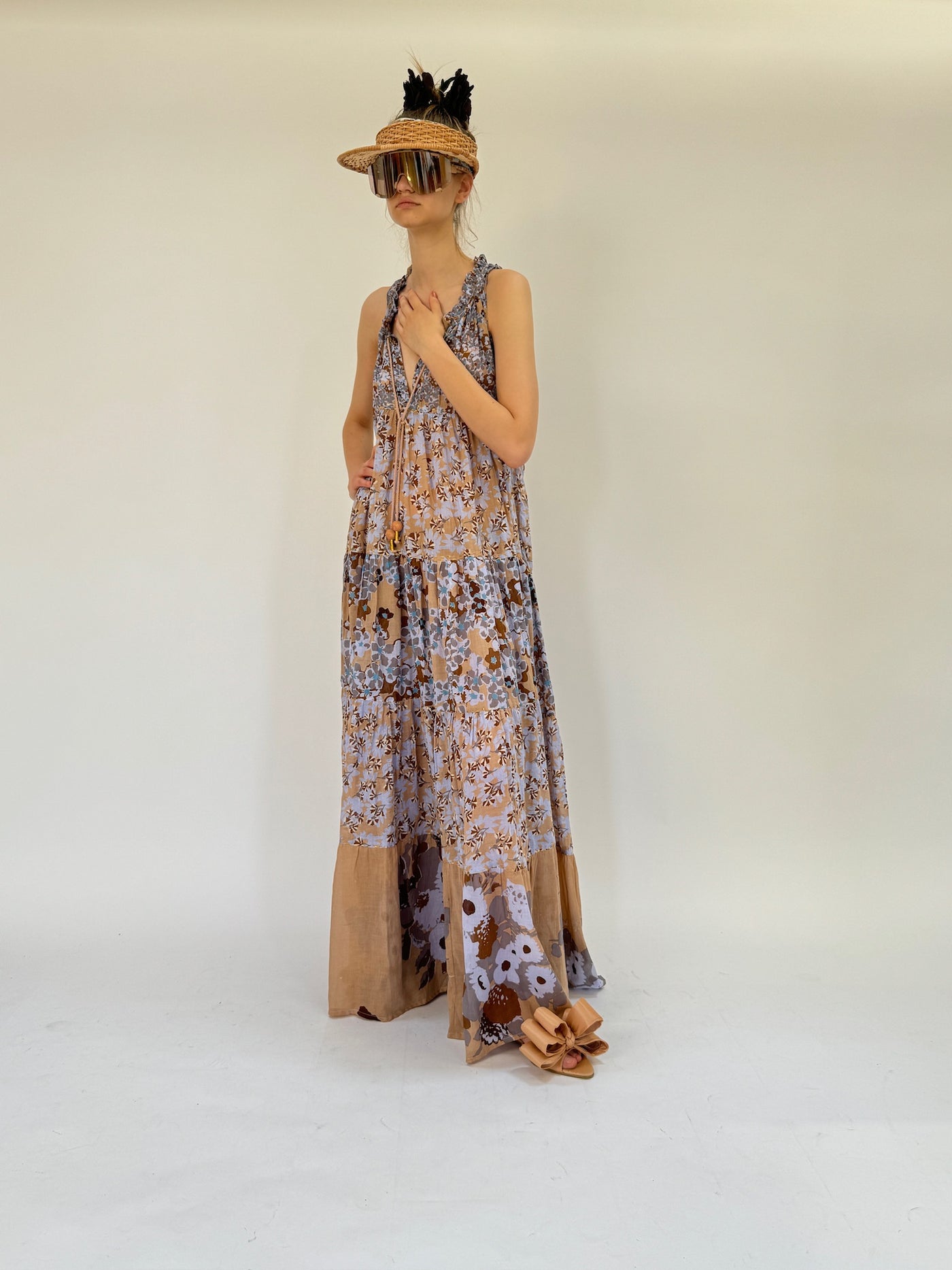 Maxi robe hippie sans manches