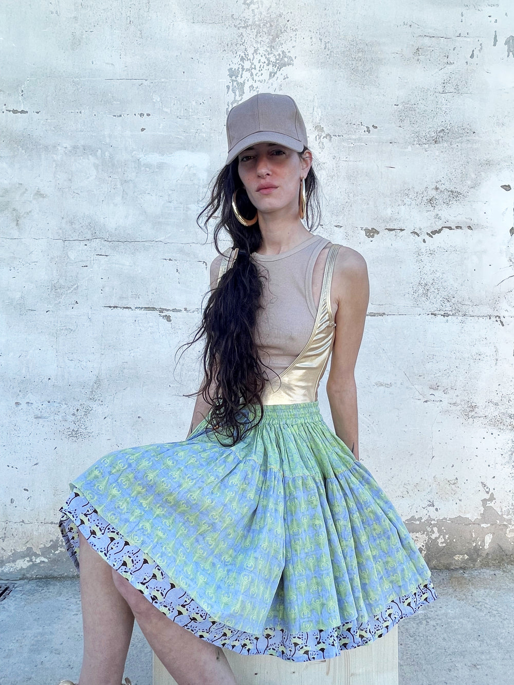 Double Mini Volant Skirt