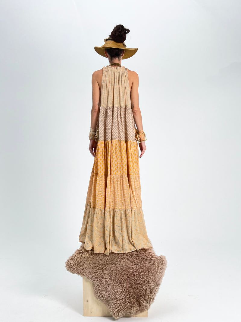 Maxi robe hippie sans manches
