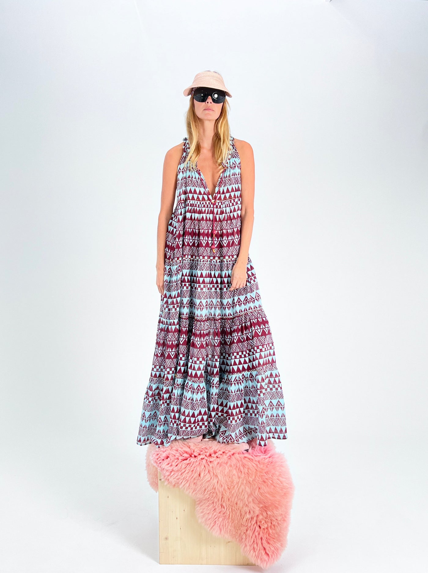 Maxi robe hippie sans manches