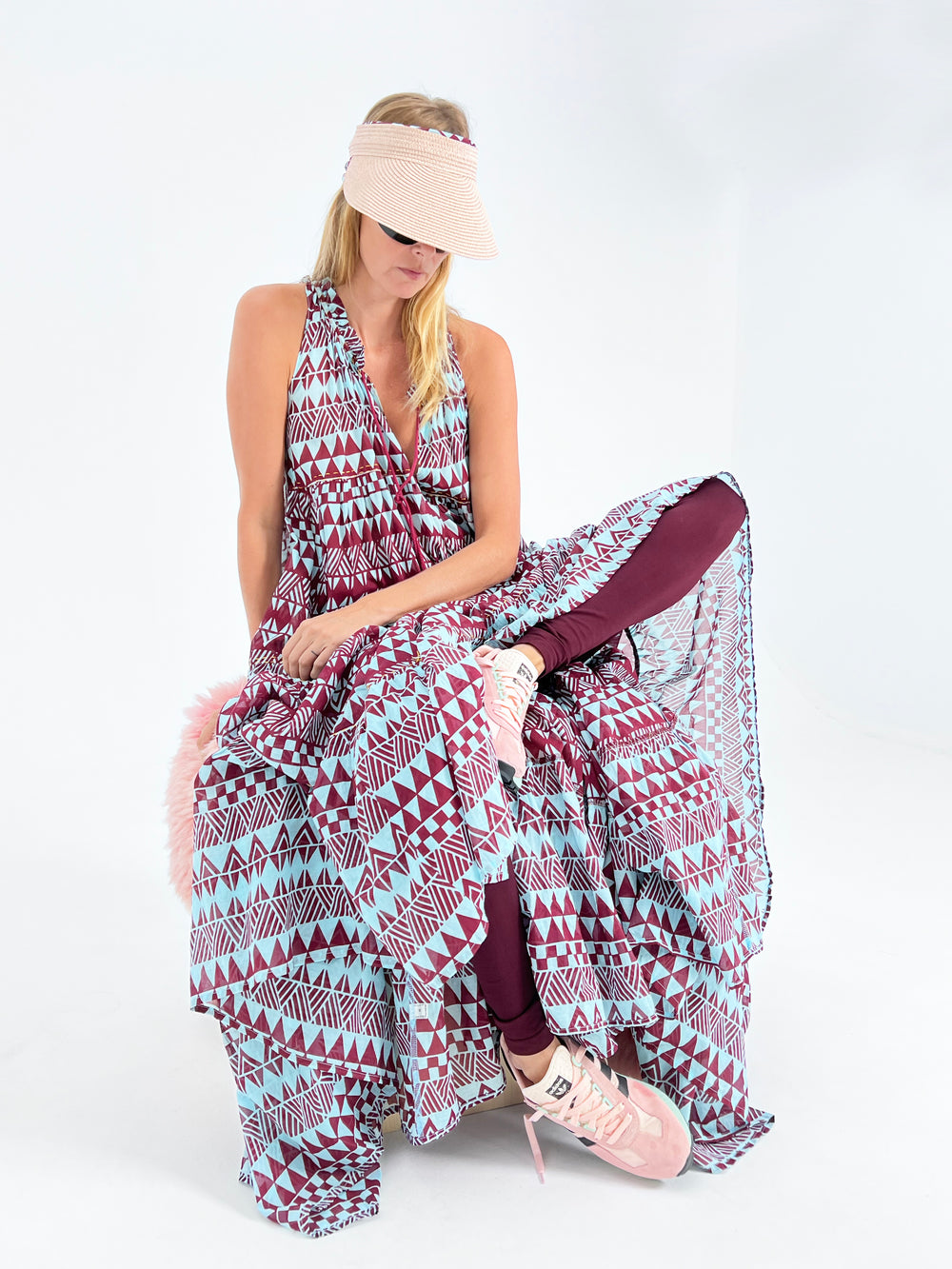 Maxi robe hippie sans manches