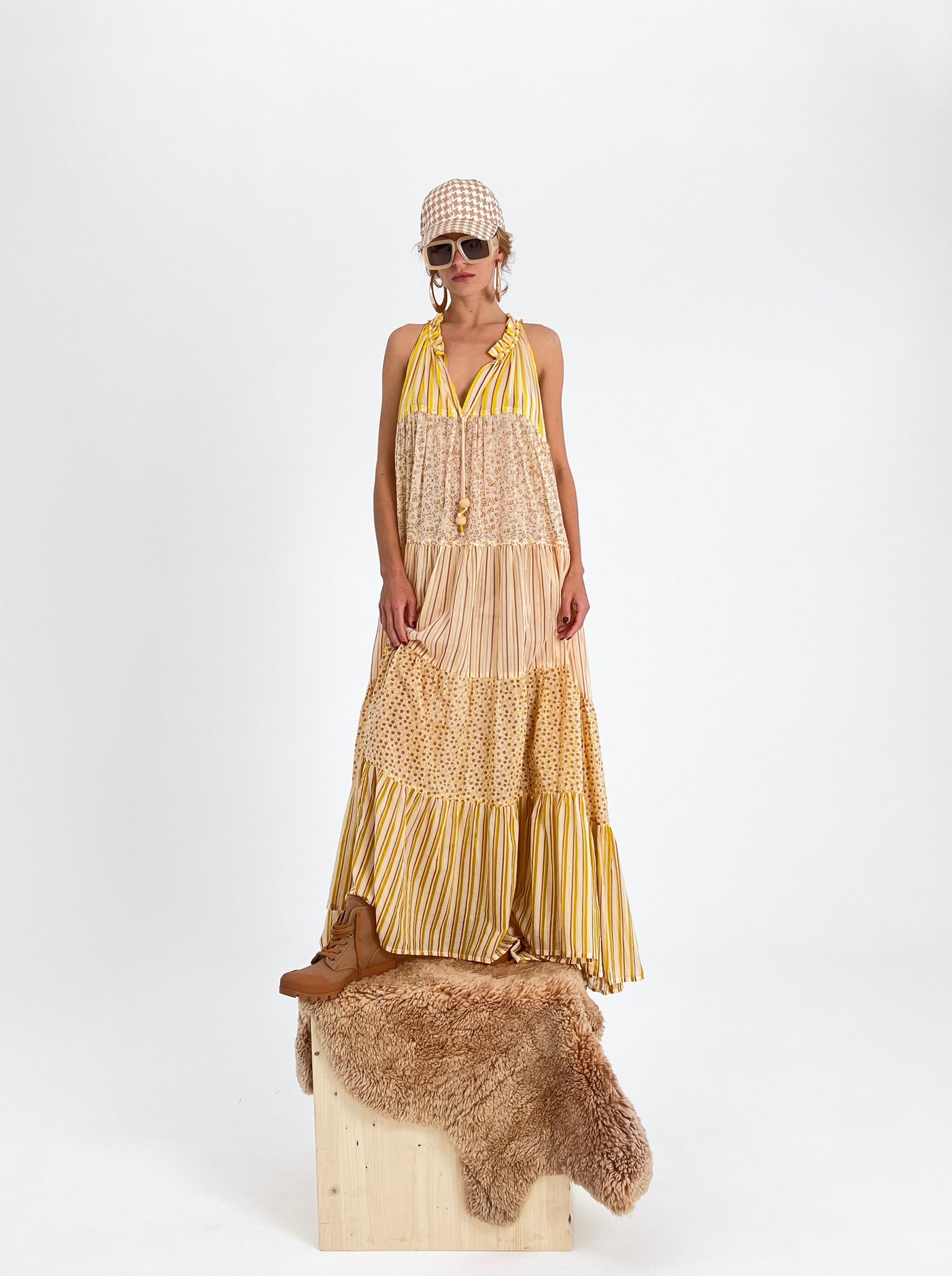 Maxi robe hippie sans manches