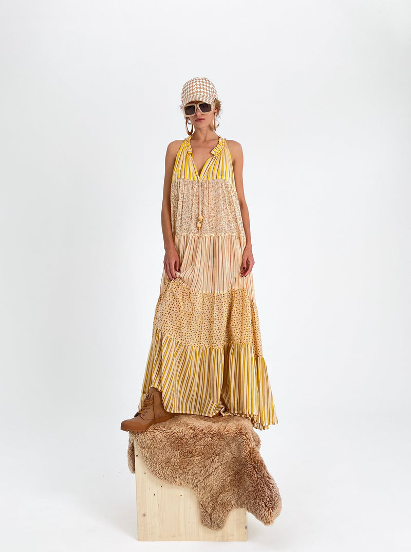 Maxi robe hippie sans manches