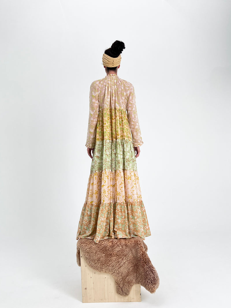 Bohemian Maxi Dress Cotton Voile Handmade