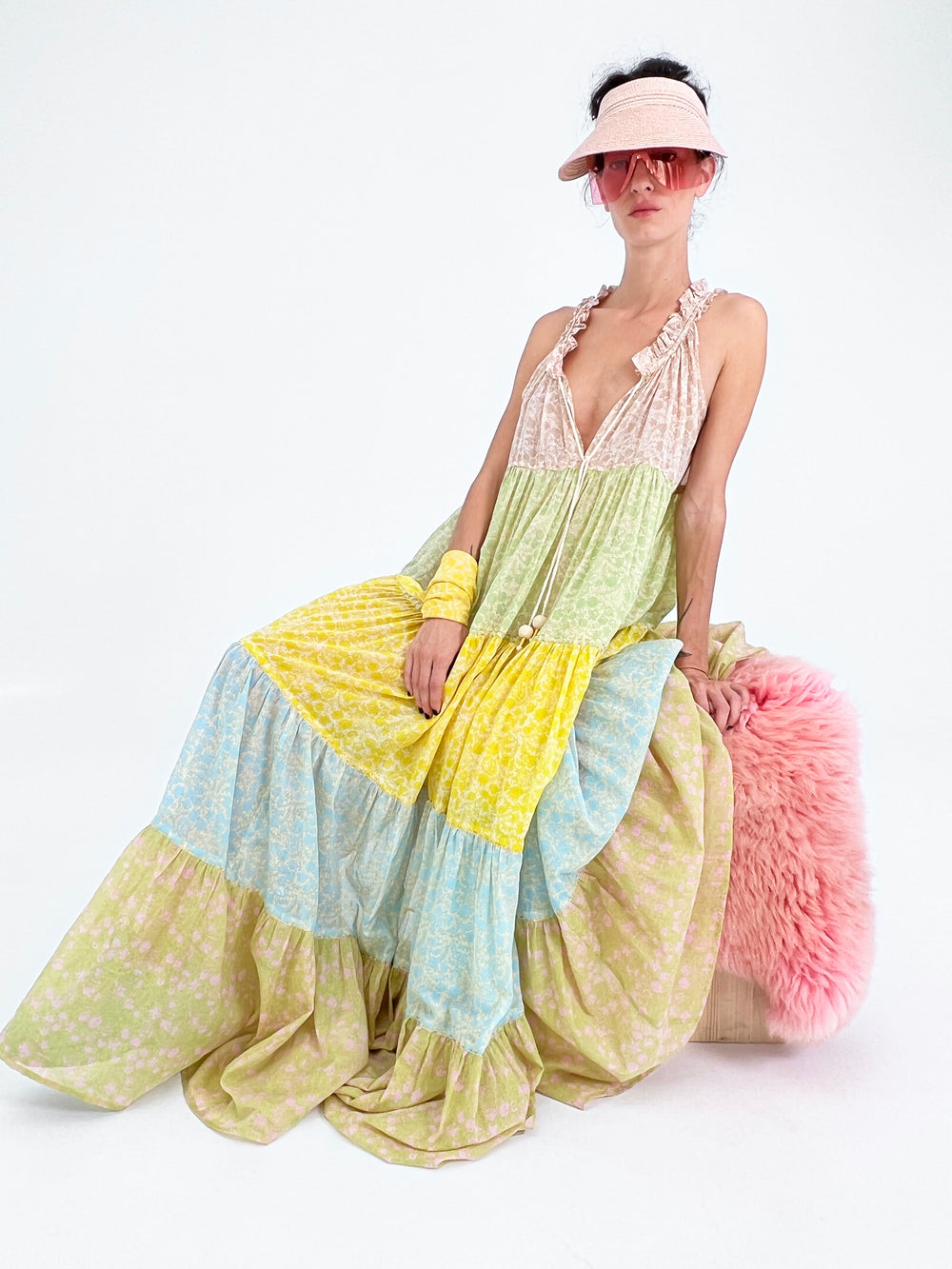 Maxi robe hippie sans manches