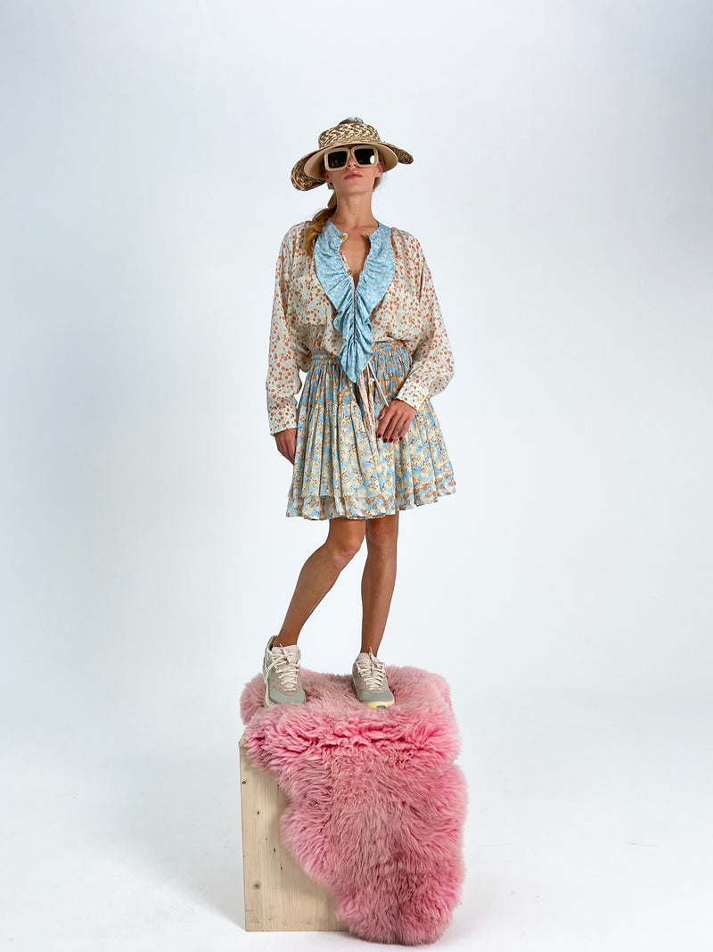 Double Mini Volant Skirt