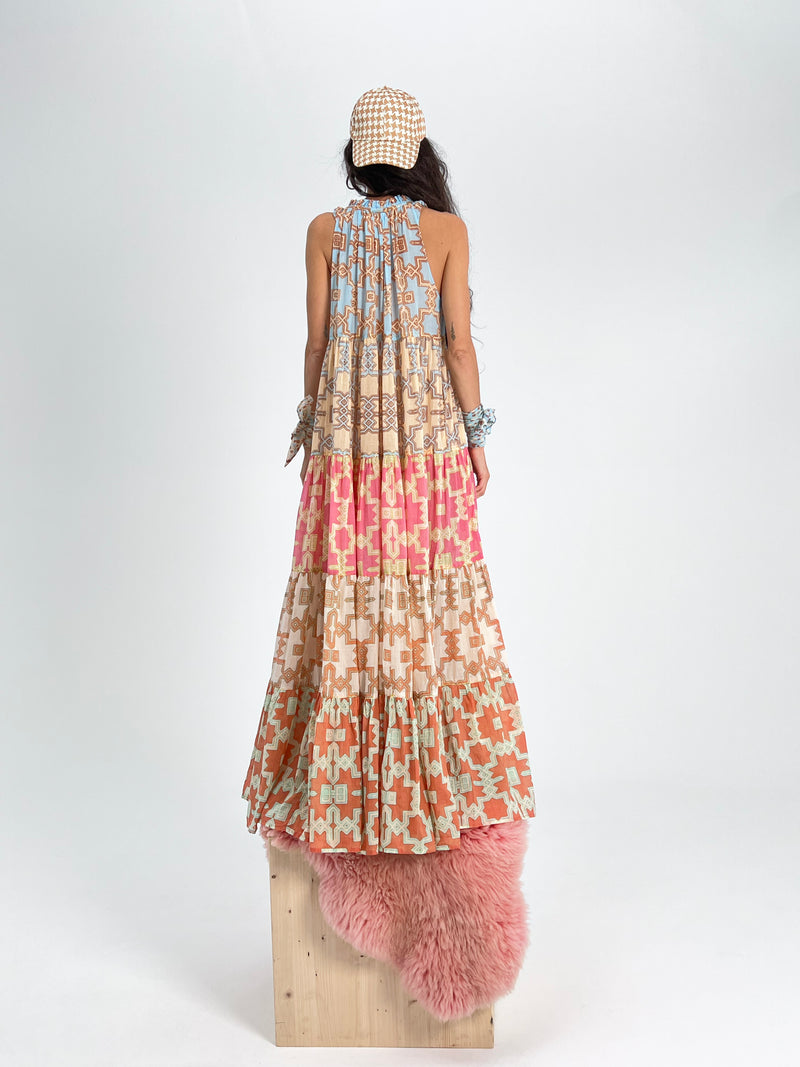 Maxi robe hippie sans manches