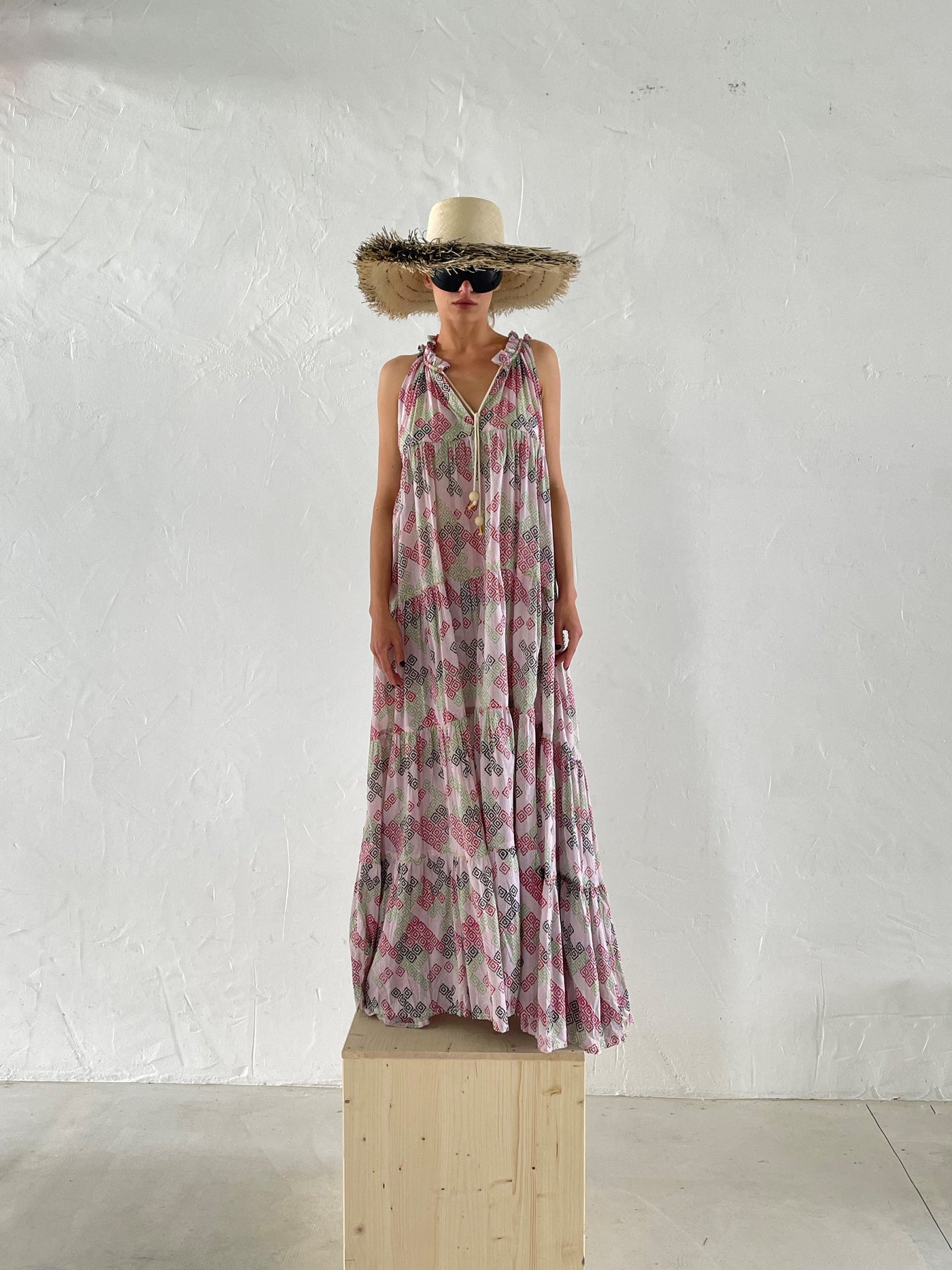 Maxi robe hippie sans manches