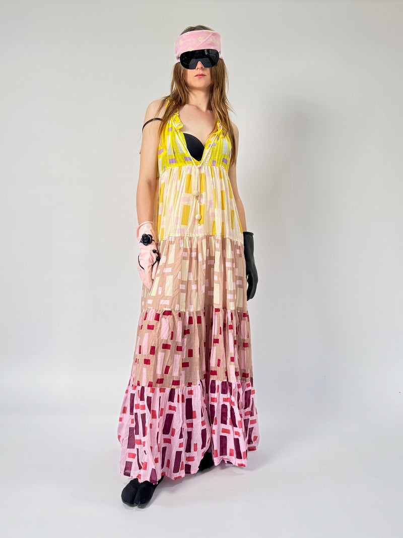 Maxi robe hippie sans manches