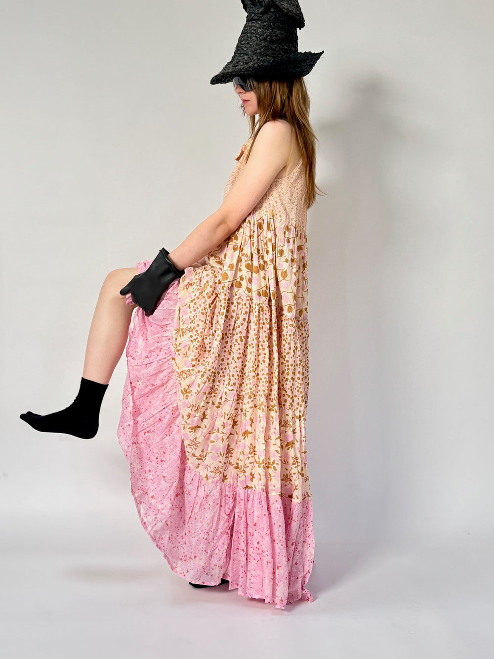 Sleeveless Maxi Hippy Dress in Splash print