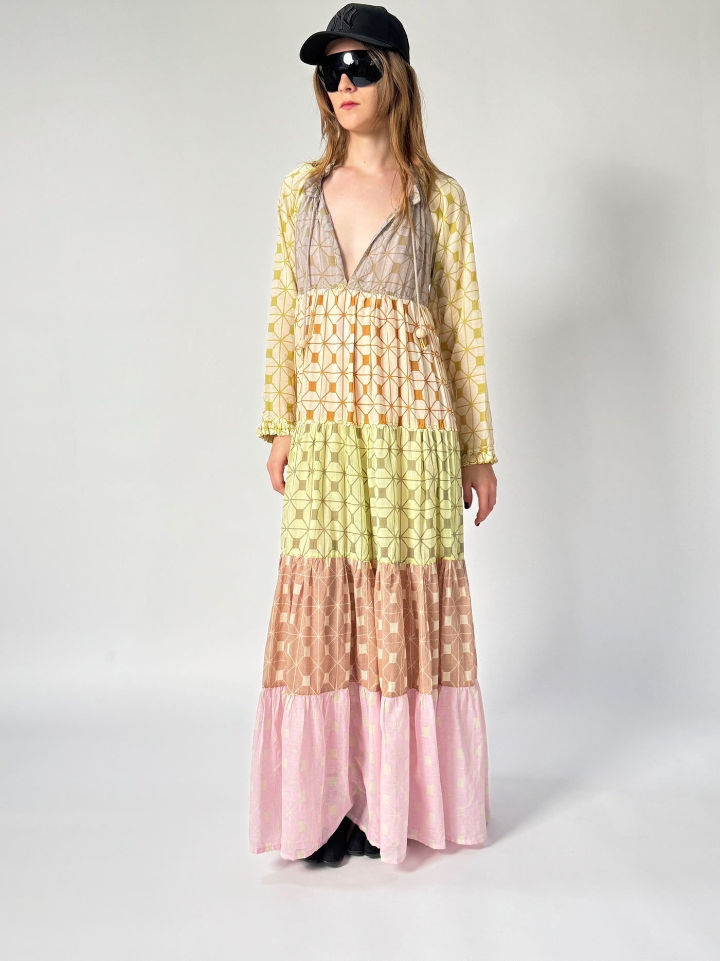 bohemian maxi dress cotton voile handmade