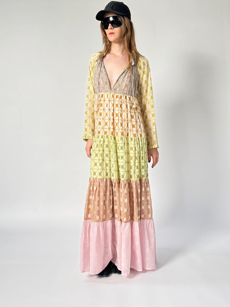 bohemian maxi dress cotton voile handmade