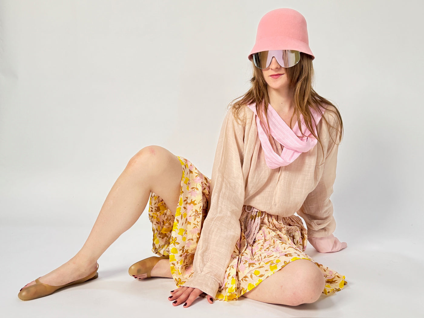 Double mini volant skirt - cotton voile