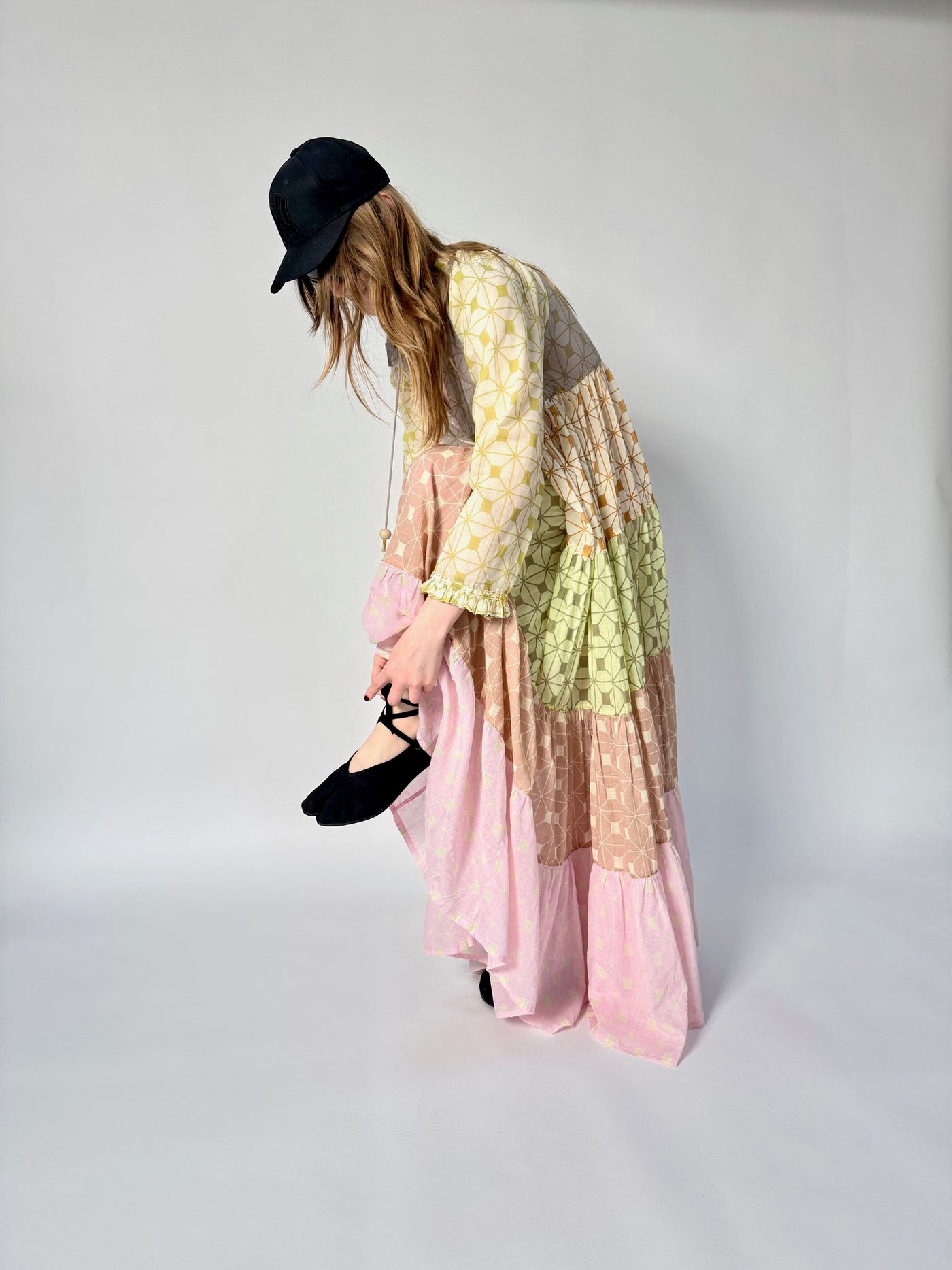 bohemian maxi dress cotton voile handmade