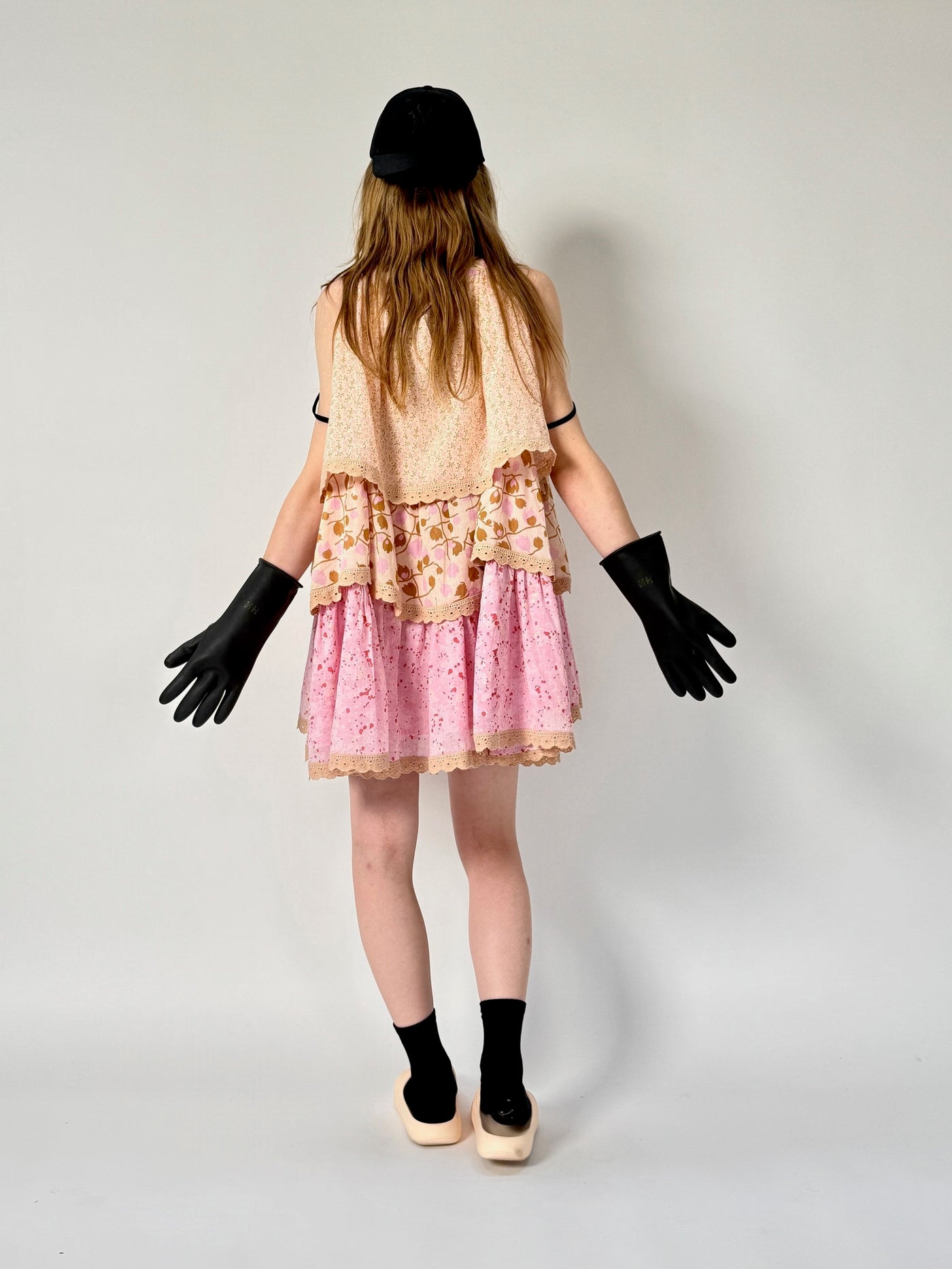 Double Decker Sleeveless Mini Dress - 100% cotton voile