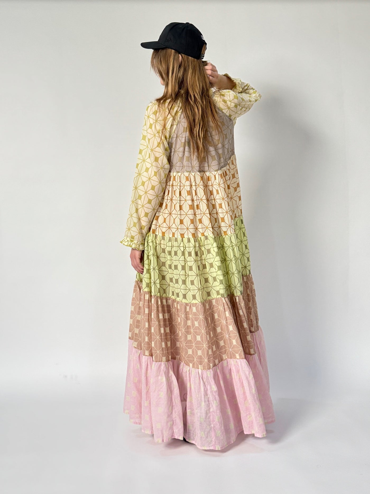bohemian maxi dress cotton voile handmade