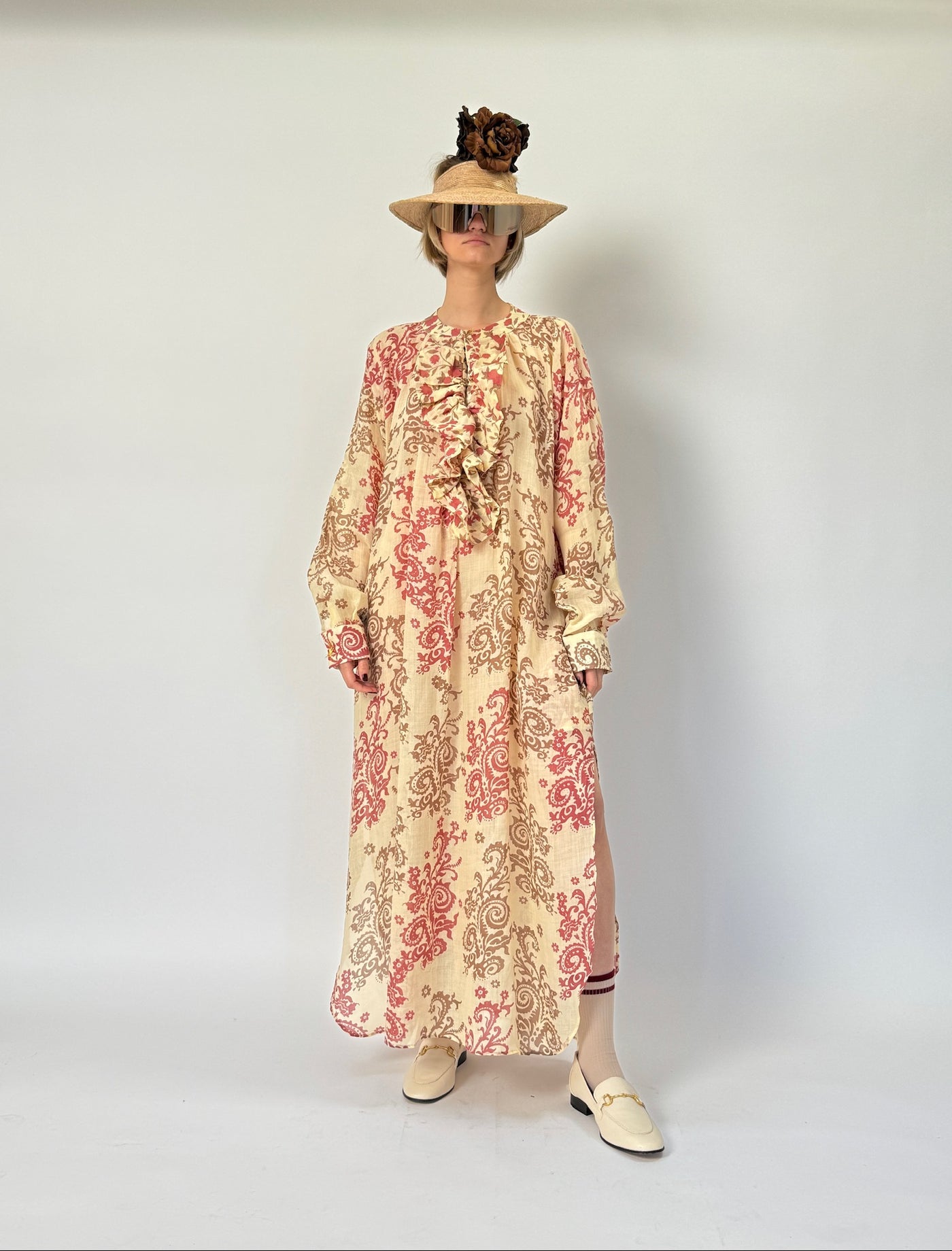 Robe longue à volants