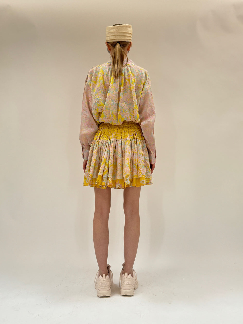 Double mini volant skirt