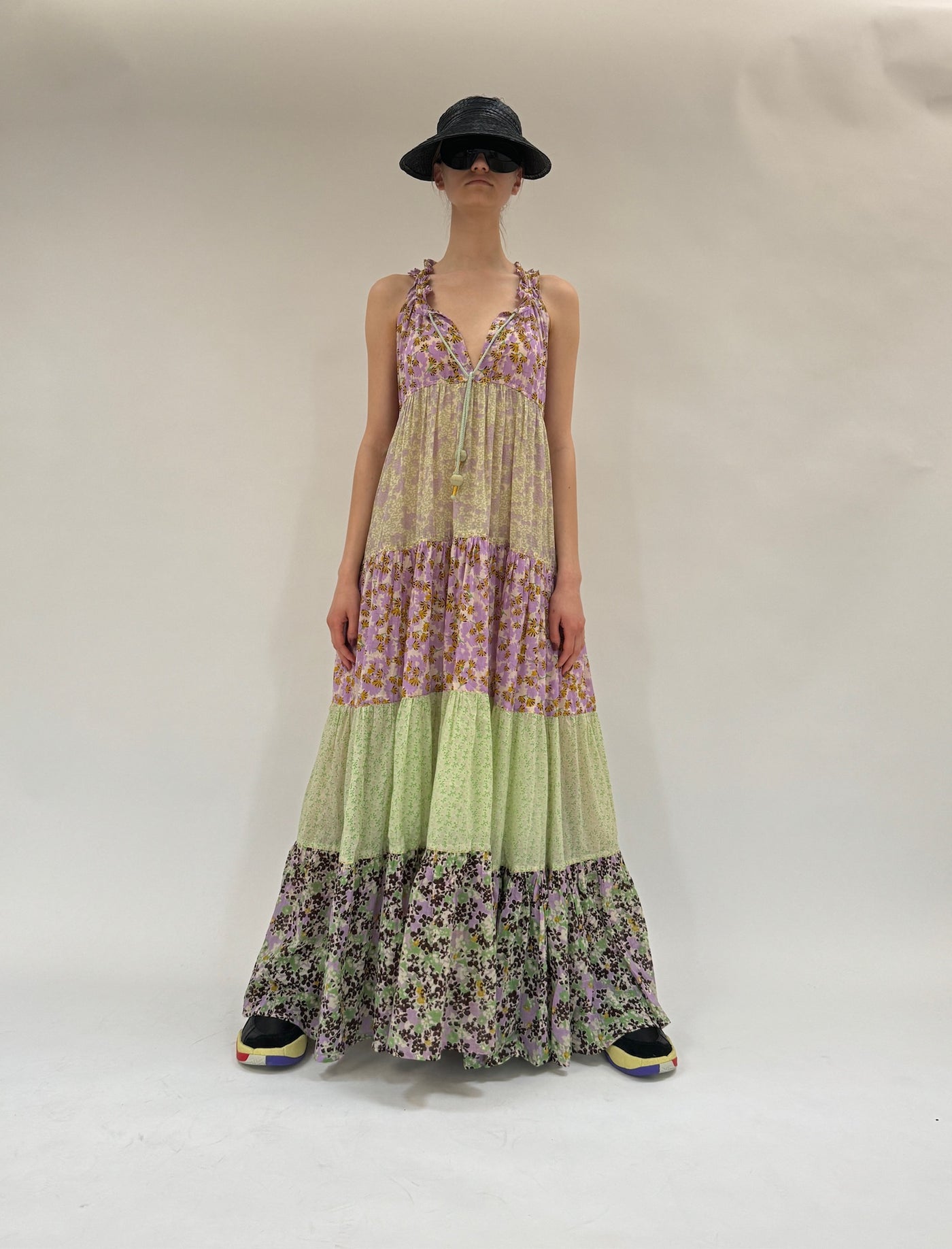 Maxi robe hippie sans manches