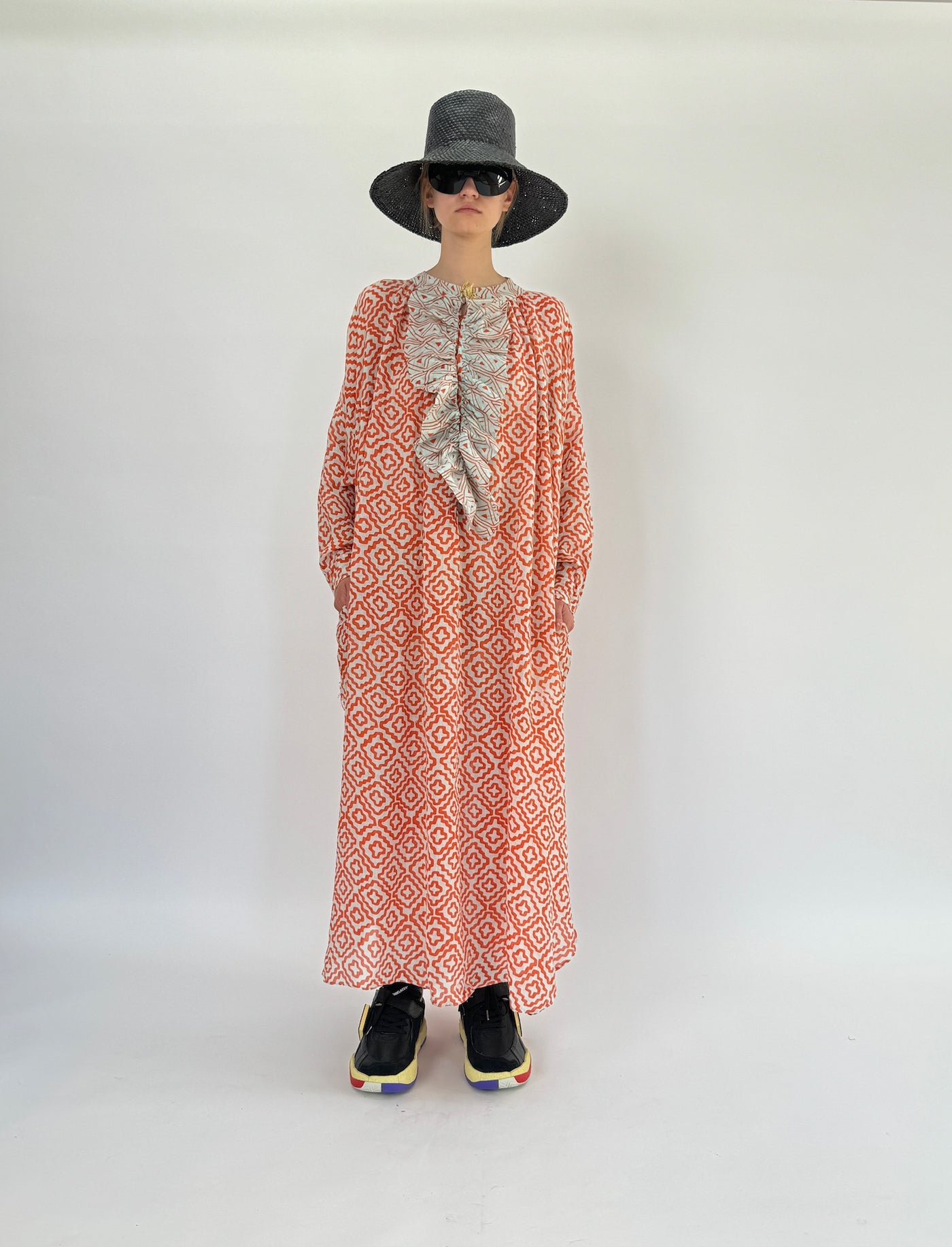 Robe longue à volants