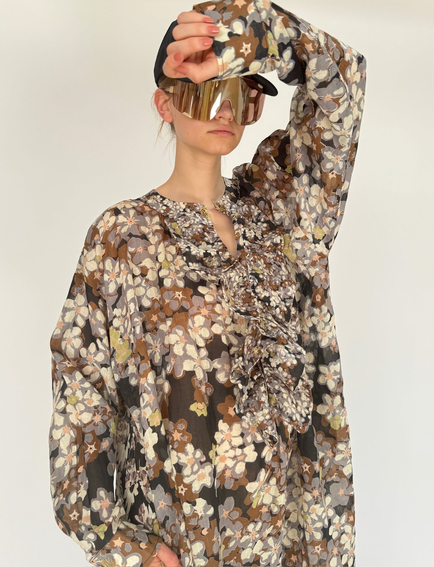 Robe longue à volants
