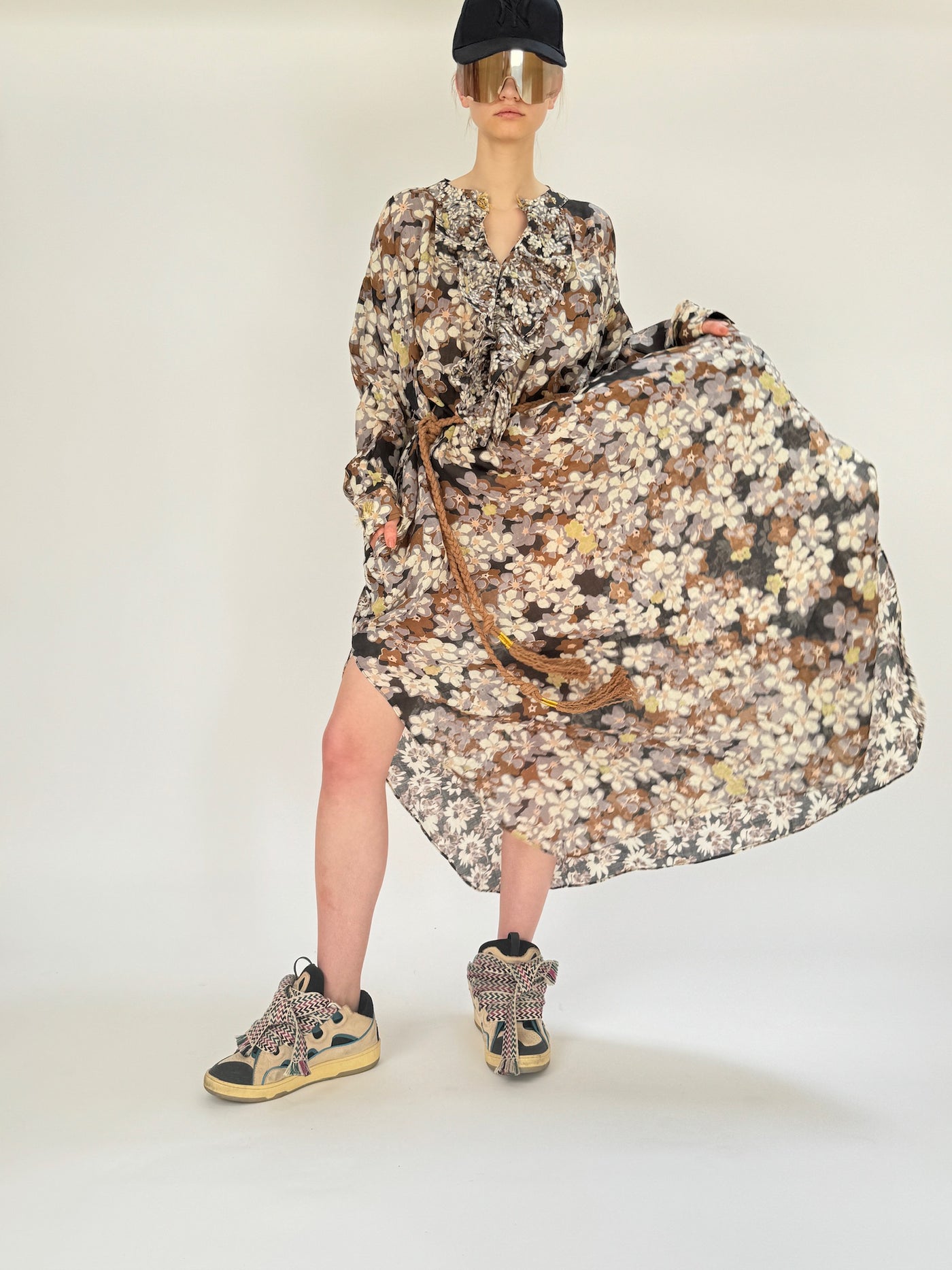Robe longue à volants