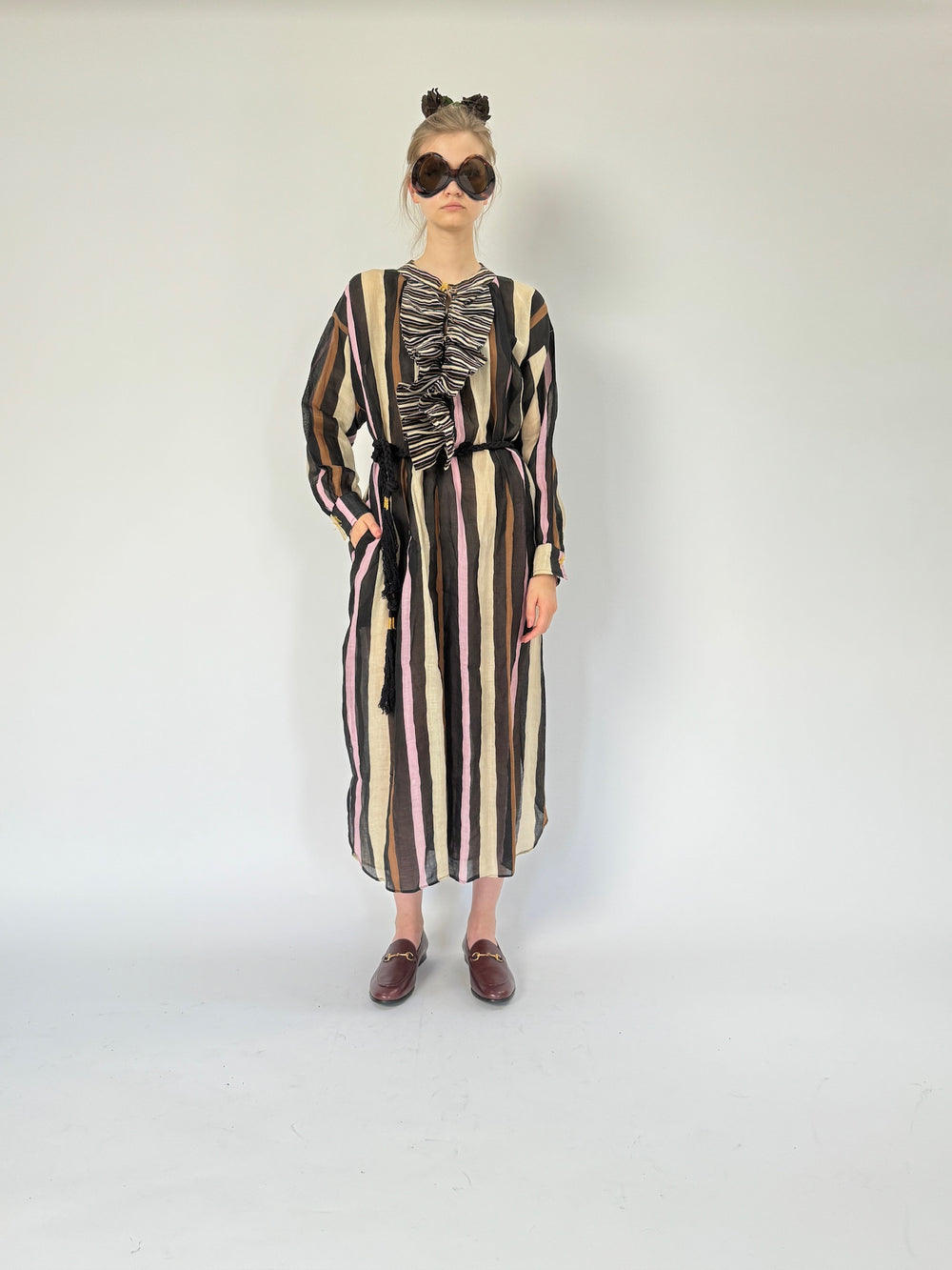Robe longue à volants
