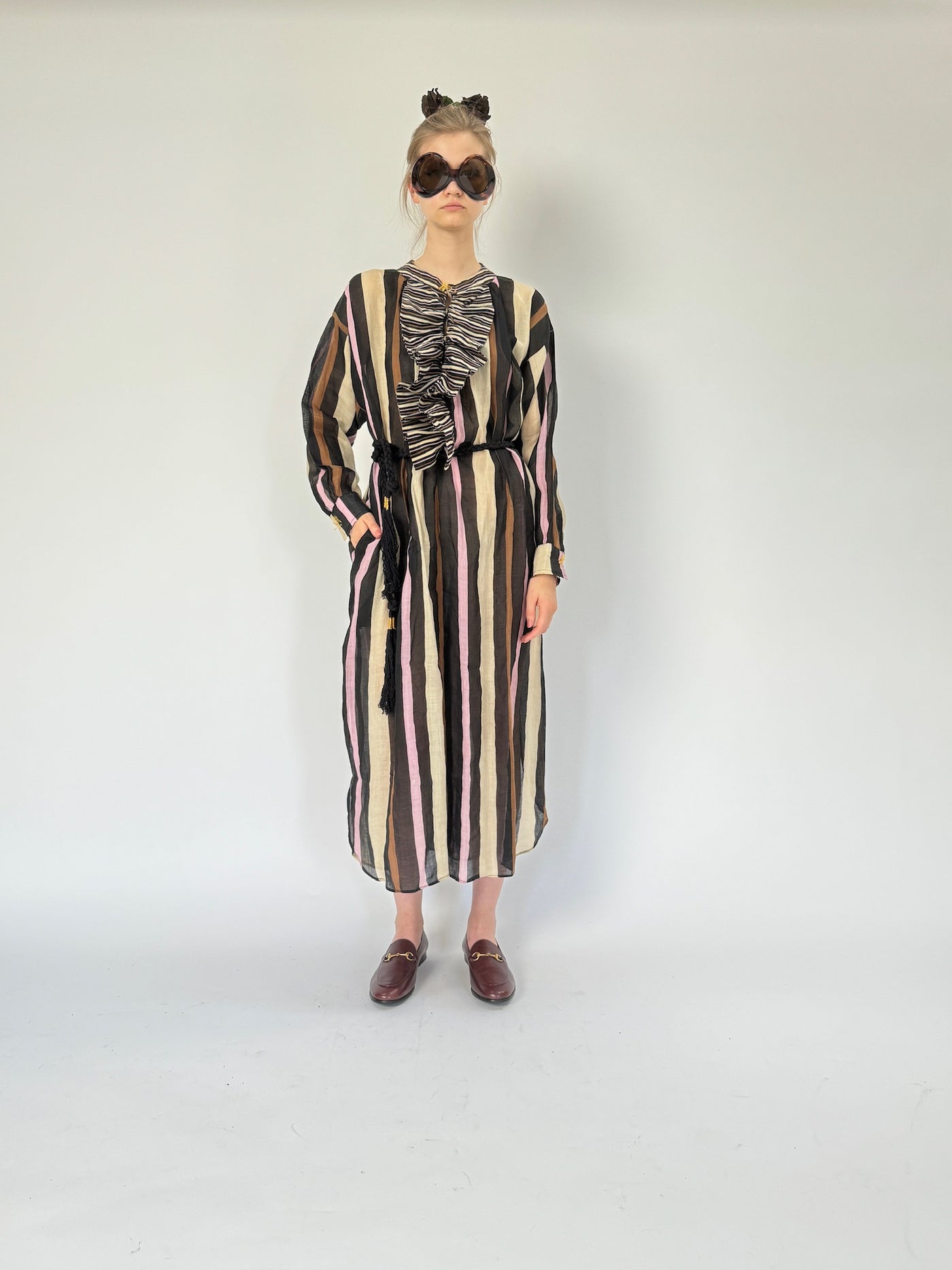 Robe longue à volants