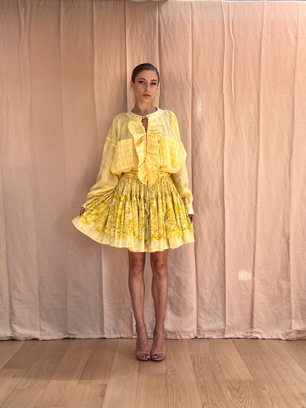 Double Mini Volant Skirt