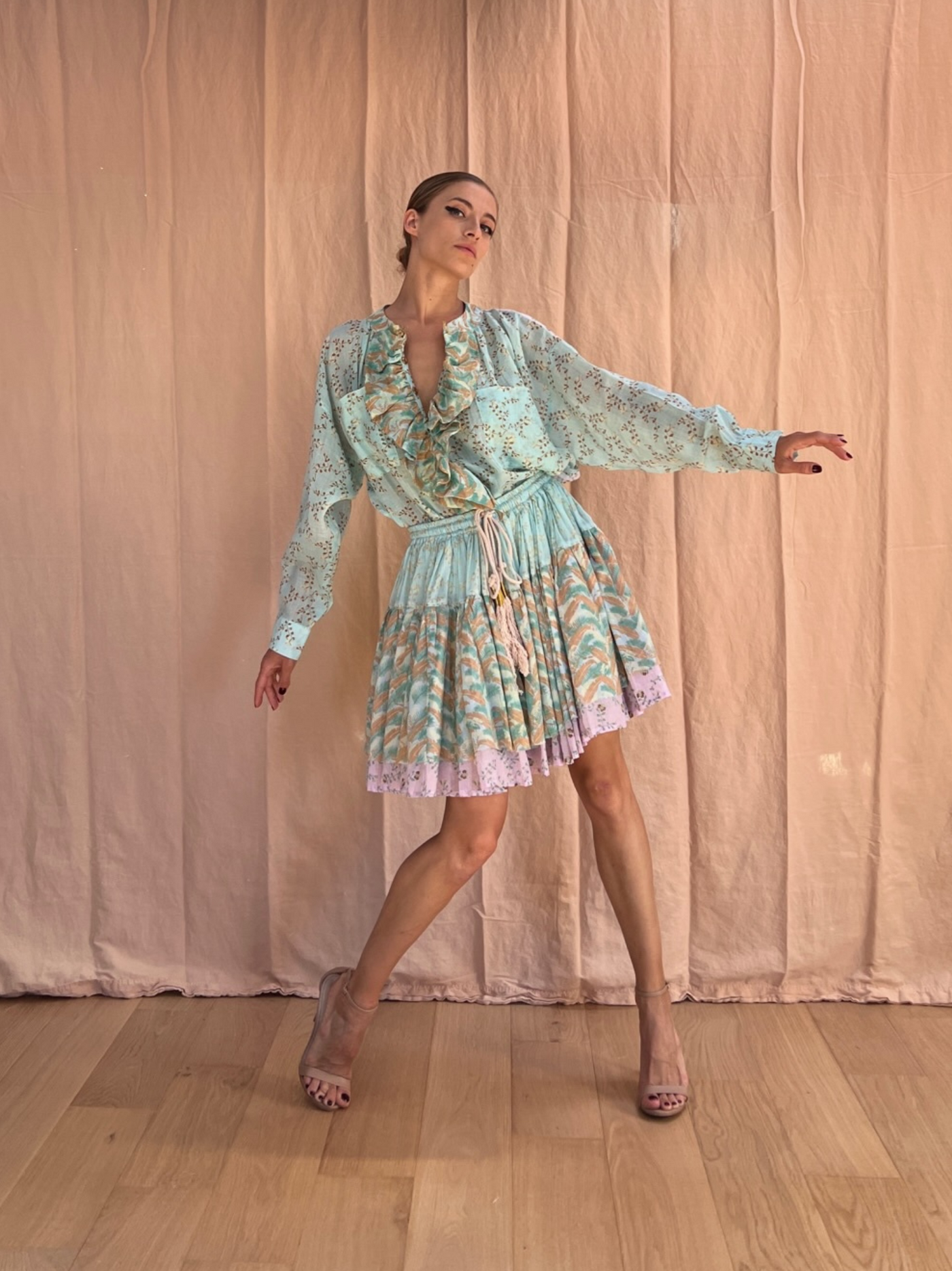 Double Mini Volant Skirt